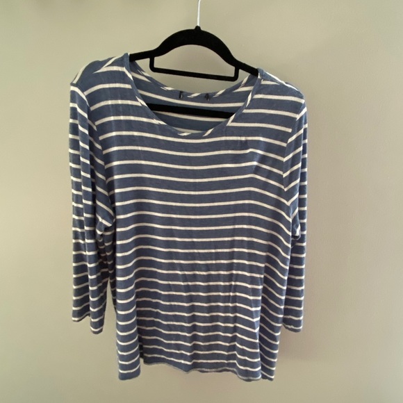 Women’s Striped Stretchy 3-quarter length top - Picture 1 of 3